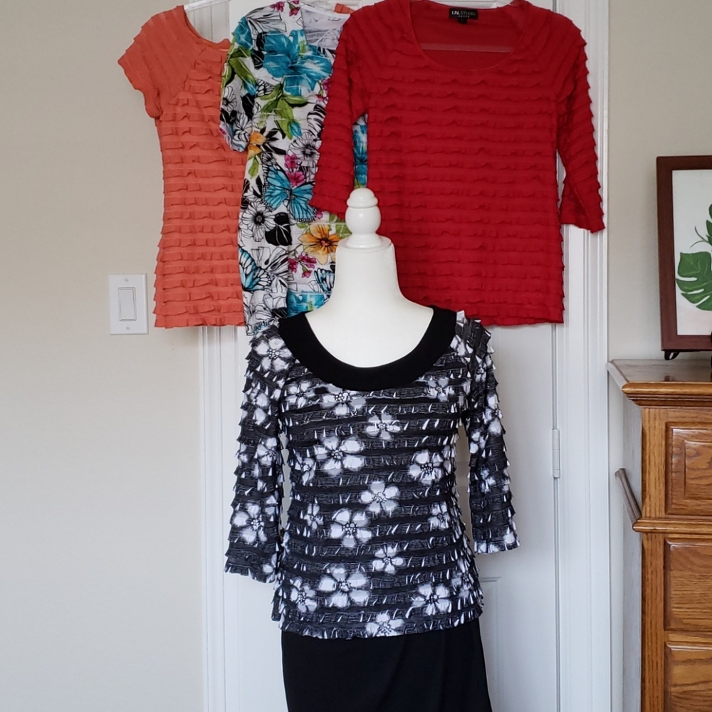 4 Ruffle Stretchy Tops, I.N.Studio, Alfred Dunner